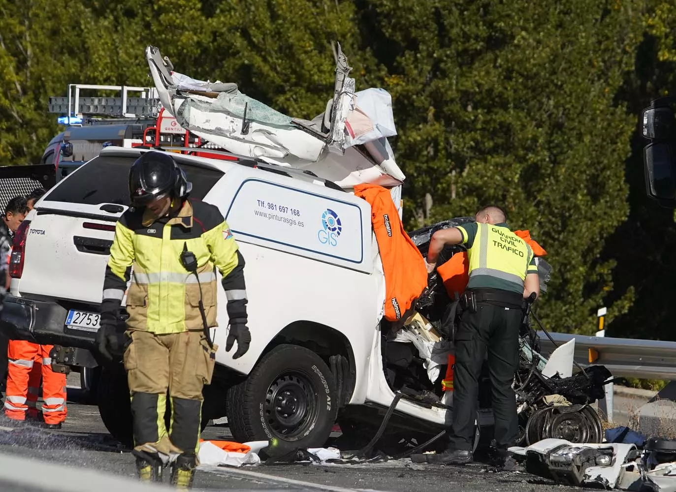 Accidente en la N VI en Carracedelo