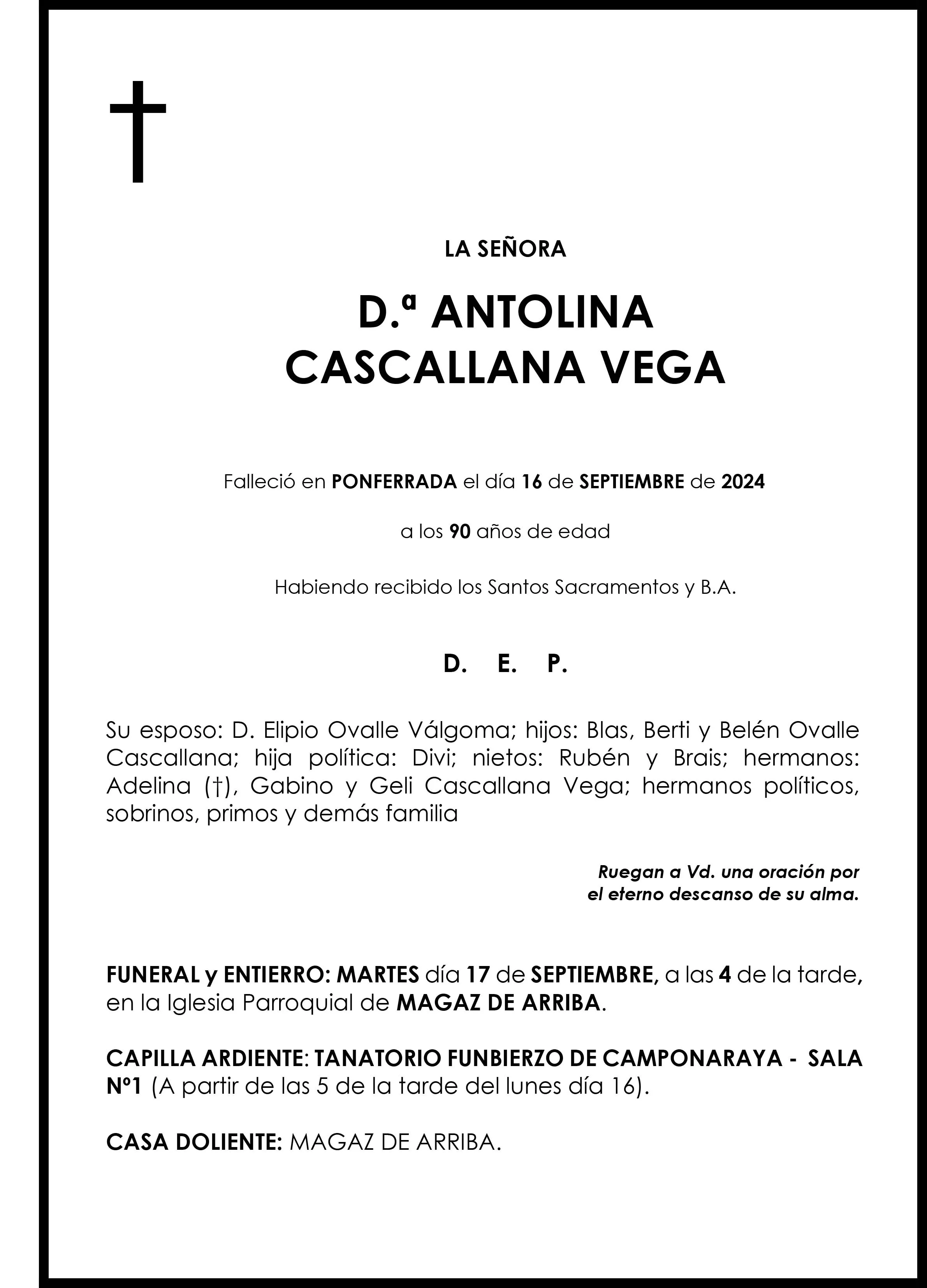 ANTOLINA CASCALLANA VEGA