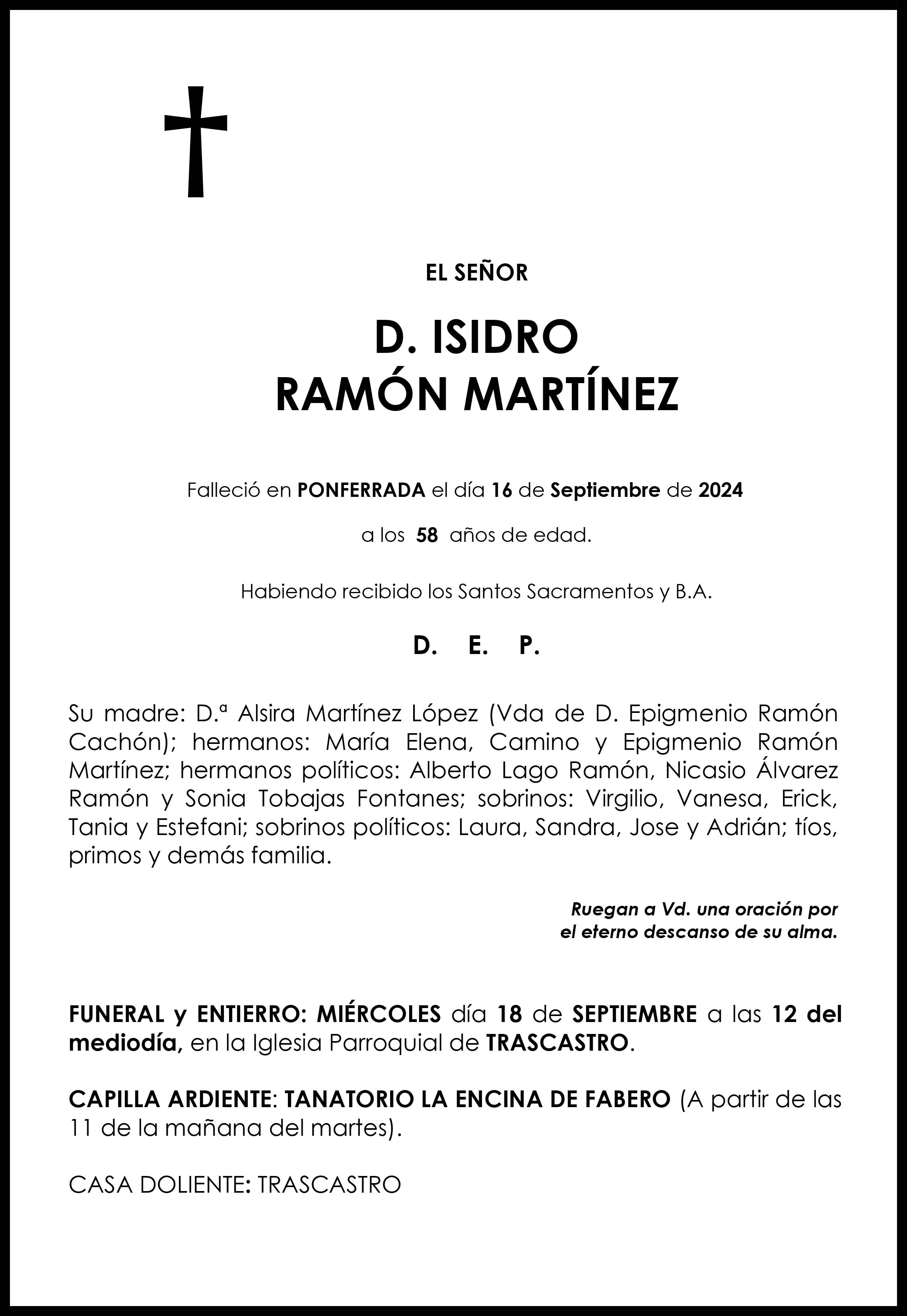 ISIDRO RAMÓN MARTÍNEZ