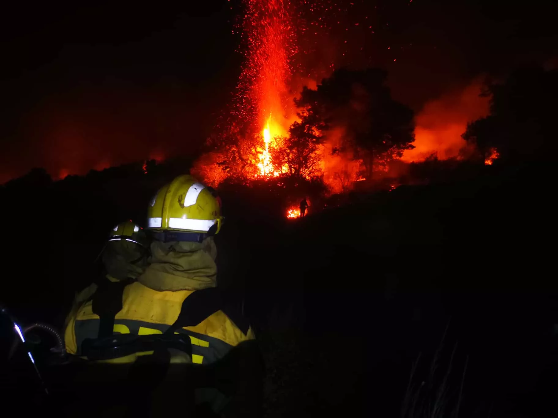 Fotos de la Brif Tabuyo en el incendio de Brañuelas 