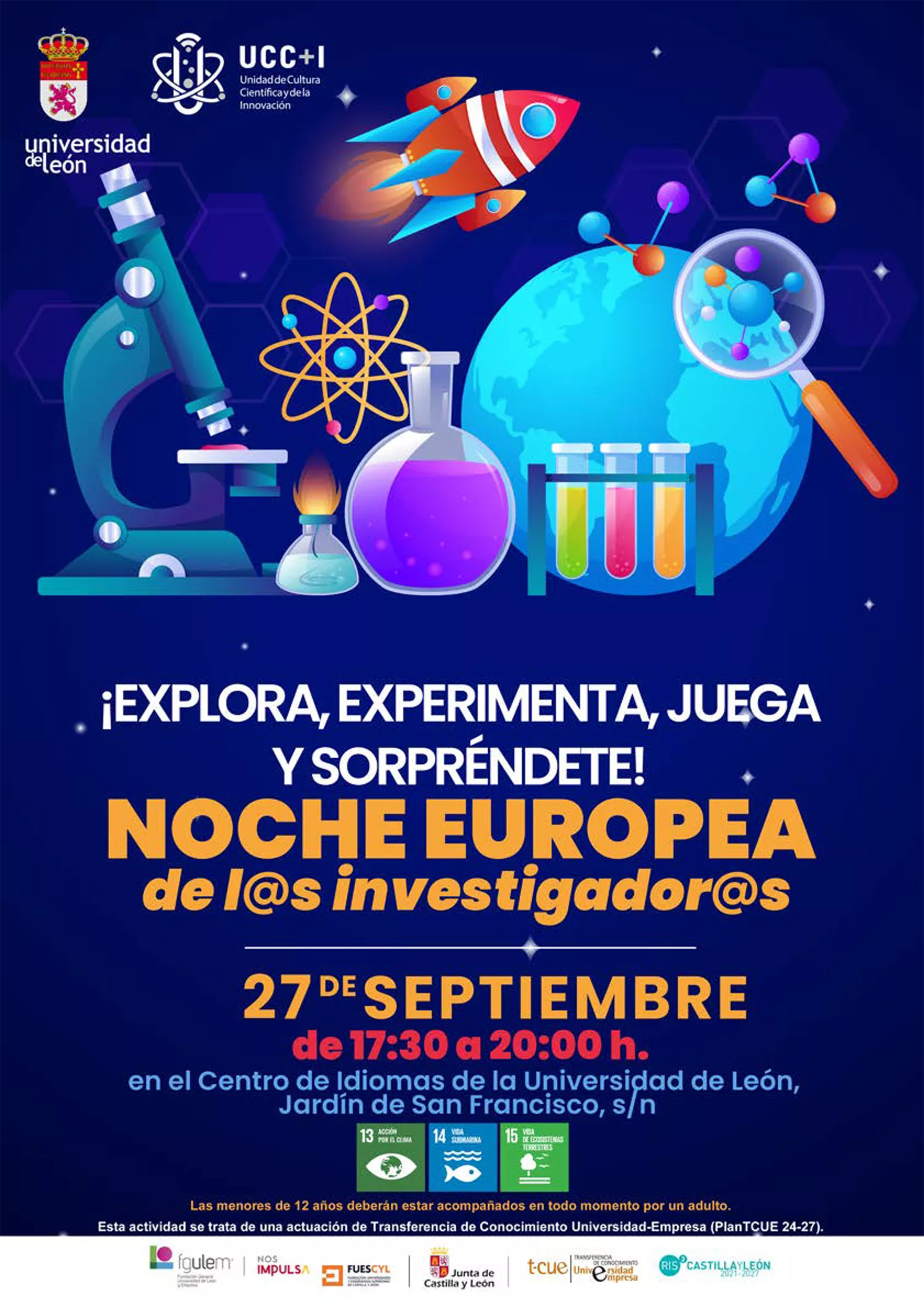 Cartel Noche Europea de los investigadores en León