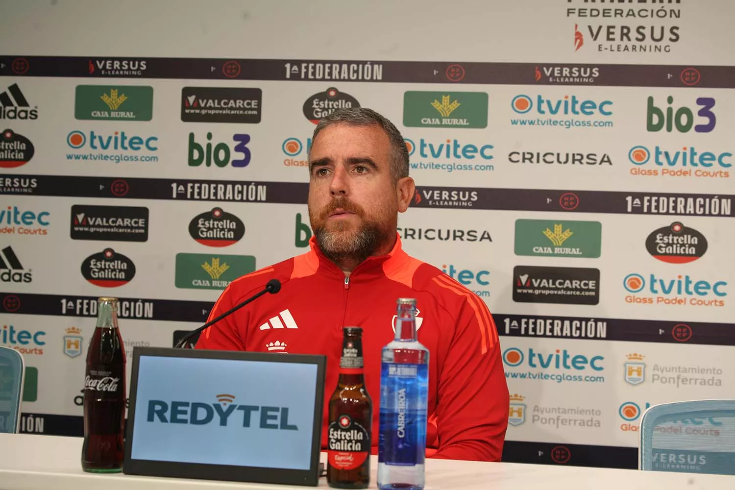 Javi Rey, atendió a la prensa antes de recibir este sábado en el Toralín al Celta Fortuna.