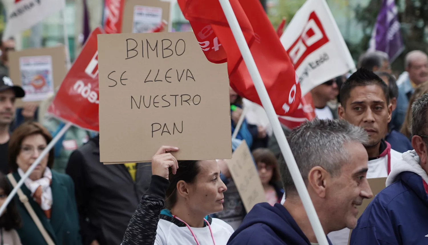 Manifestación contra el cierre de Bimbo en Valladolid