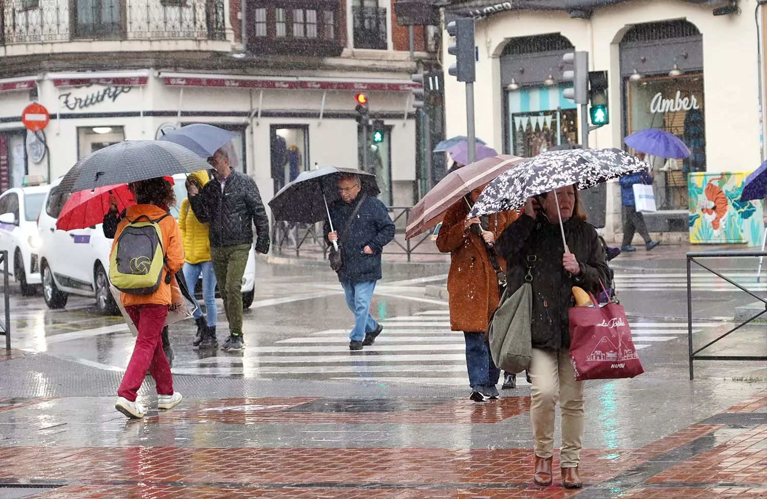 Temporal de viento y lluvia en Valladolid.