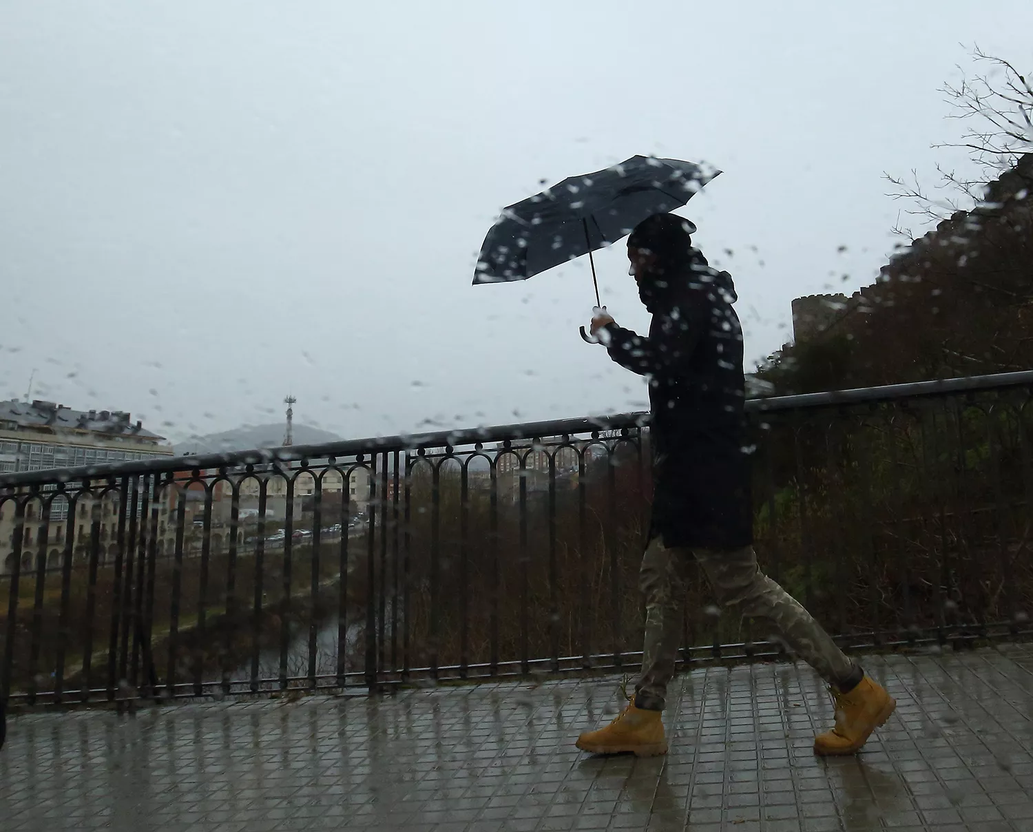 Temporal de lluvia y viento en Ponferrada