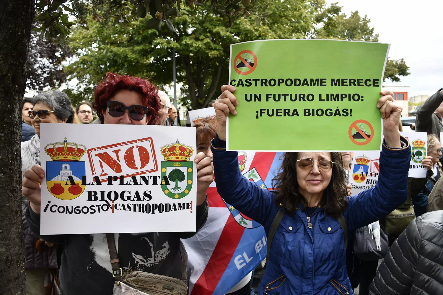 Protestas contra la planta de biogás de Castropodame