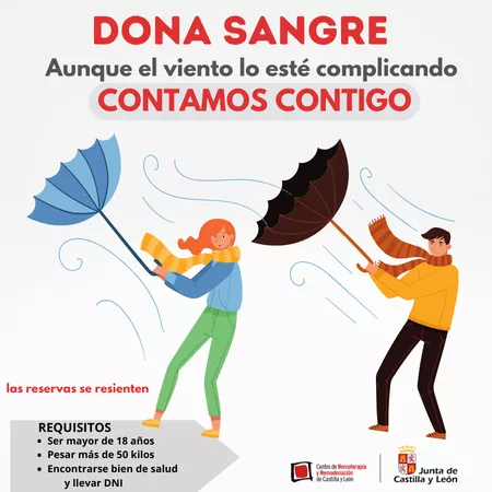 Donar sangre pese al viento