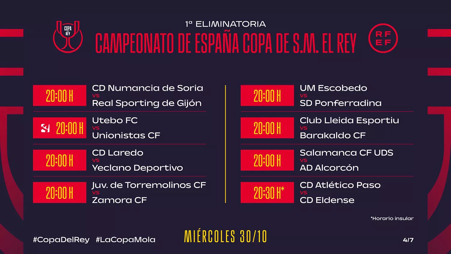 Horario Copa del Rey