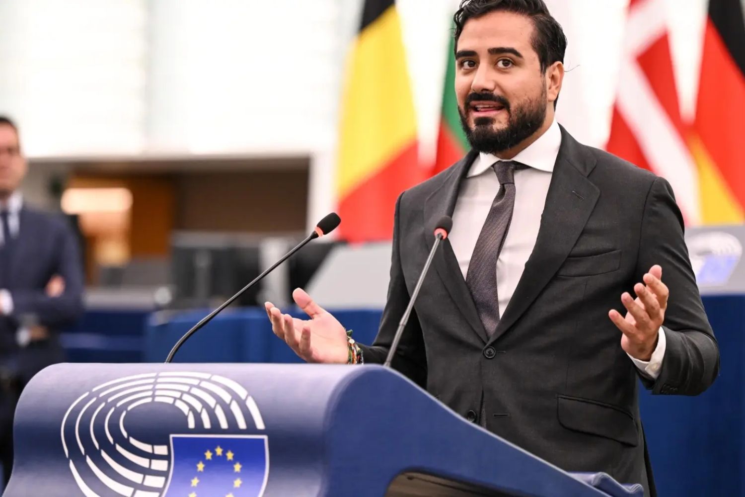 Alvise Pérez, durante una  intervención en el pleno de la Eurocámara en Estrasburgo | Foto: Parlamento Europeo