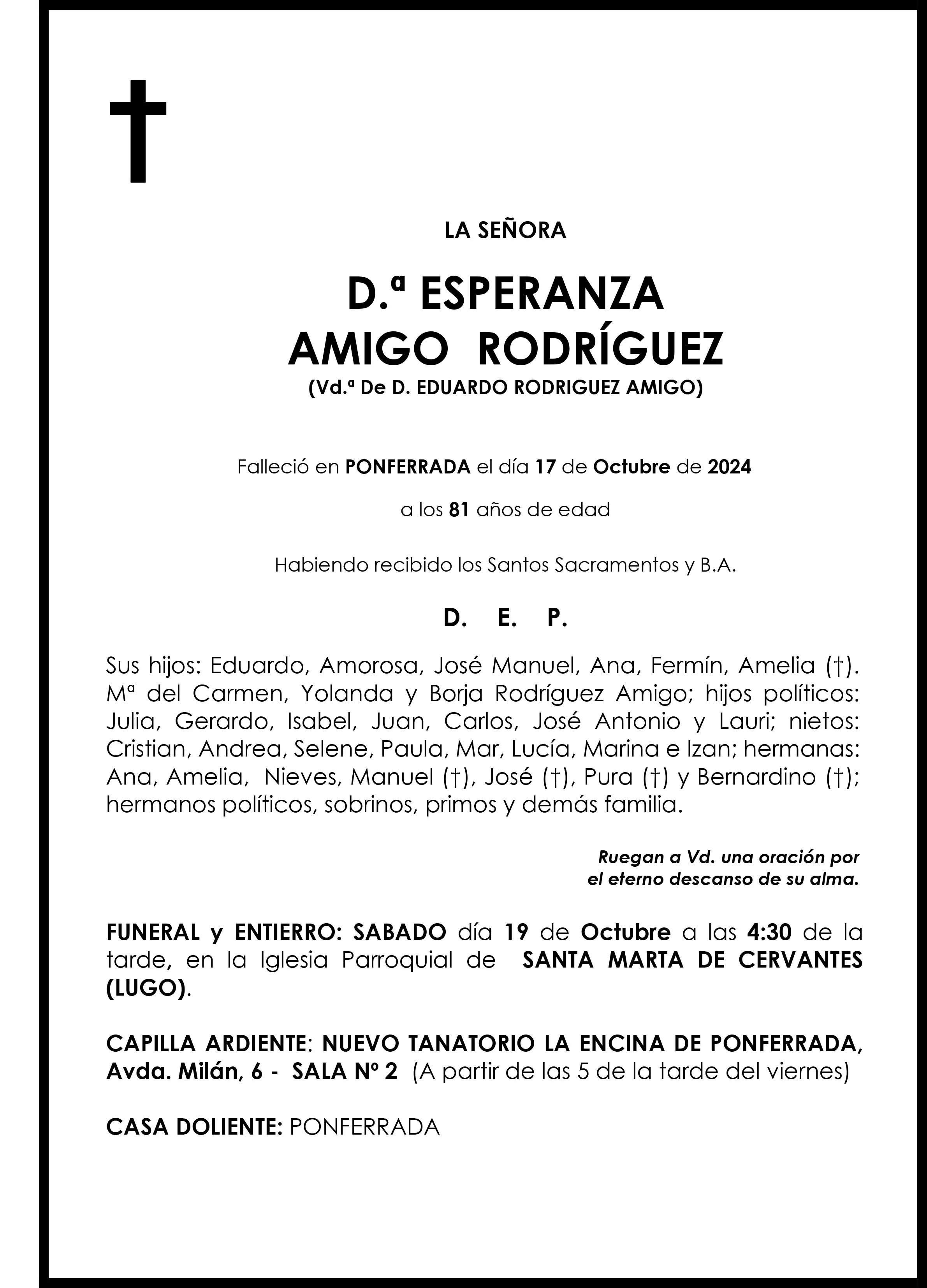 ESPERANZA AMIGO RODRIGUEZ