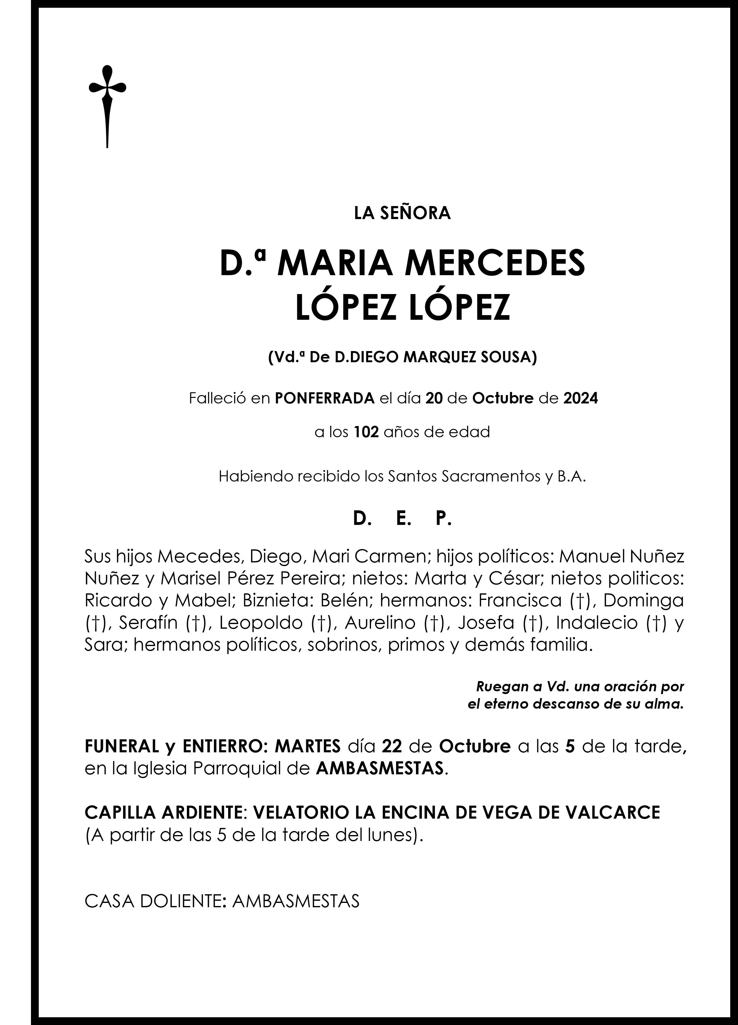 MARIA MERCEDES LOPEZ LOPEZ