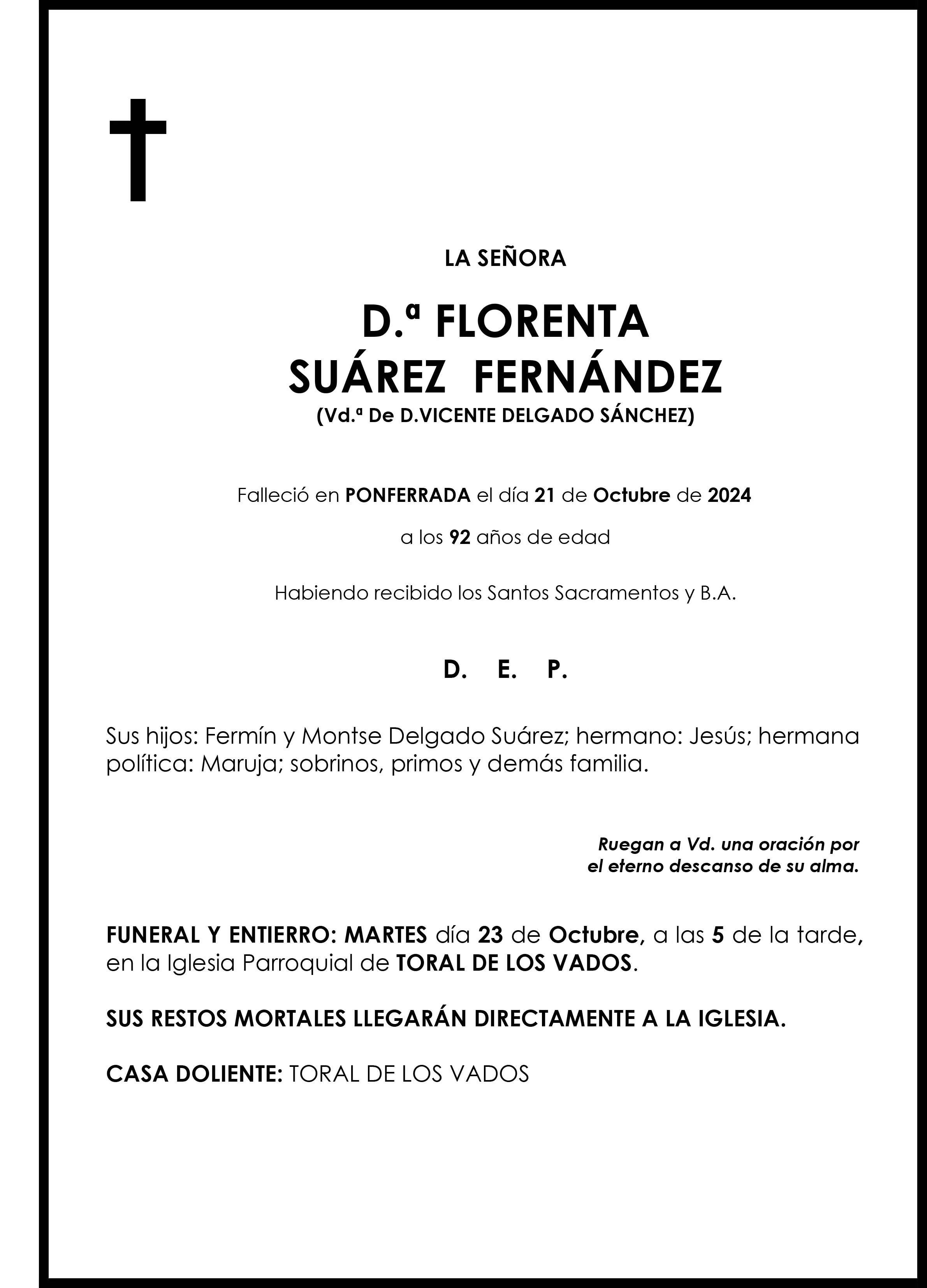 FLORENTA SUAREZ FERNANDEZ