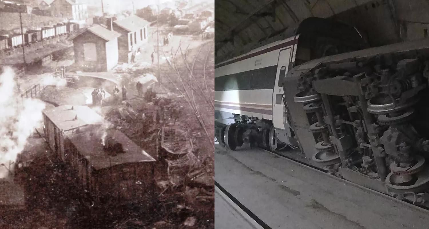 Descarrilamiento del tren de Torre del Bierzo y accidente de Madrid este sábado | Comparan el descarrilamiento del tren de Madrid con el accidente de Torre del Bierzo de 1944