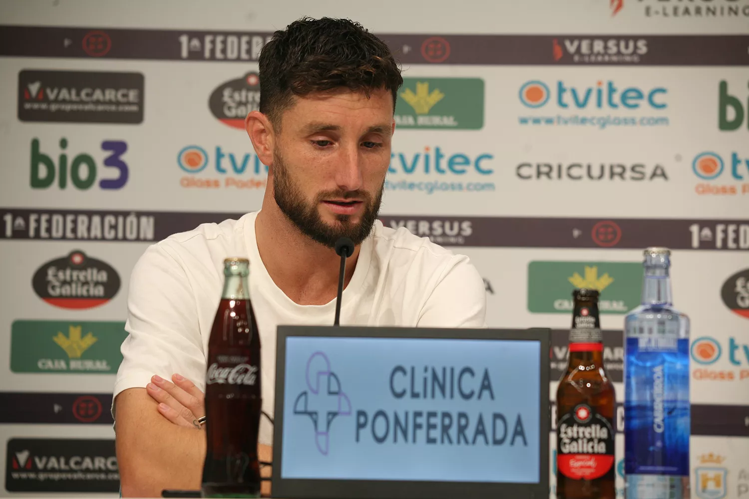 El jugador de la Ponferradina, Borja Valle