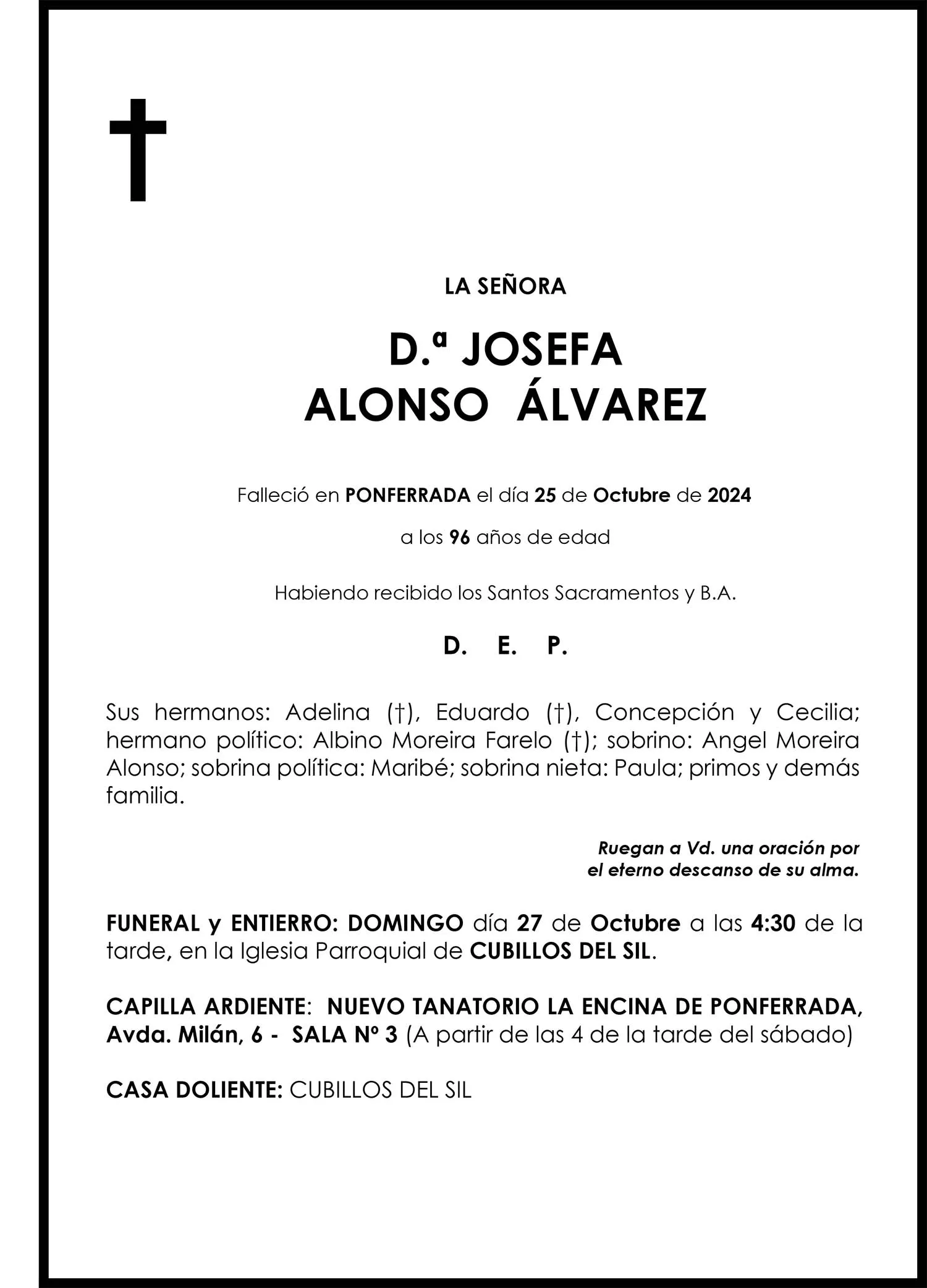 JOSEFA ALONSO ALVAREZ