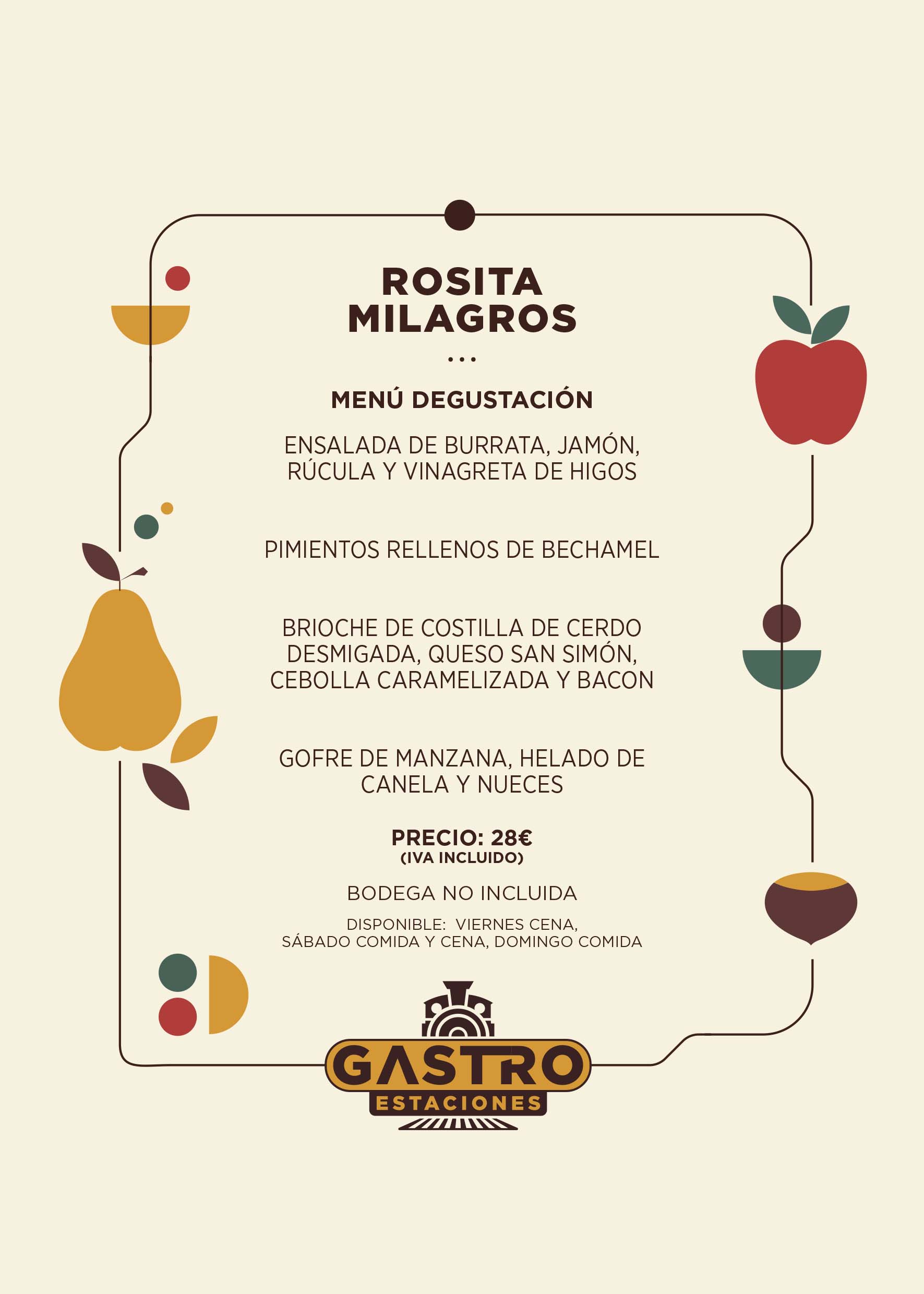 Gastroestaciones Menú Rosita Milagros