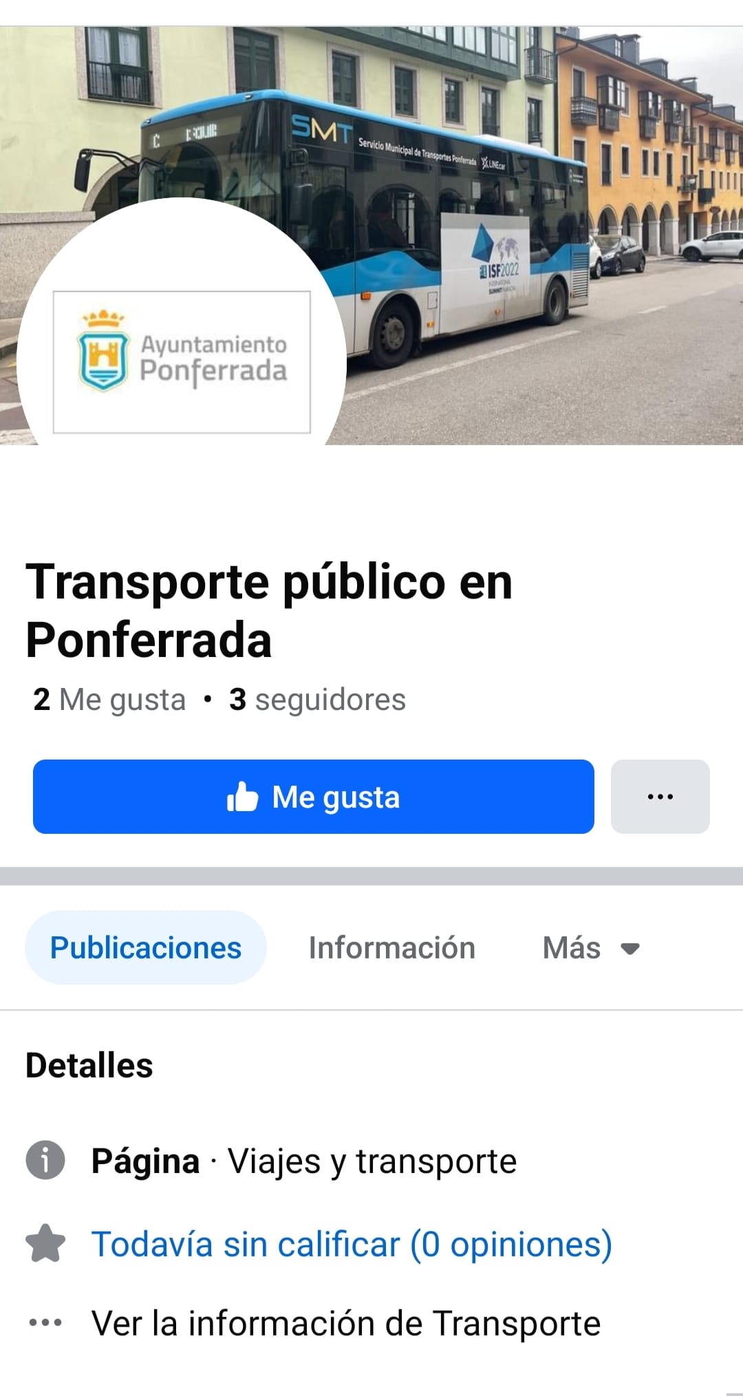 Perfil falso de Facebook del transporte urbano de Ponferrada