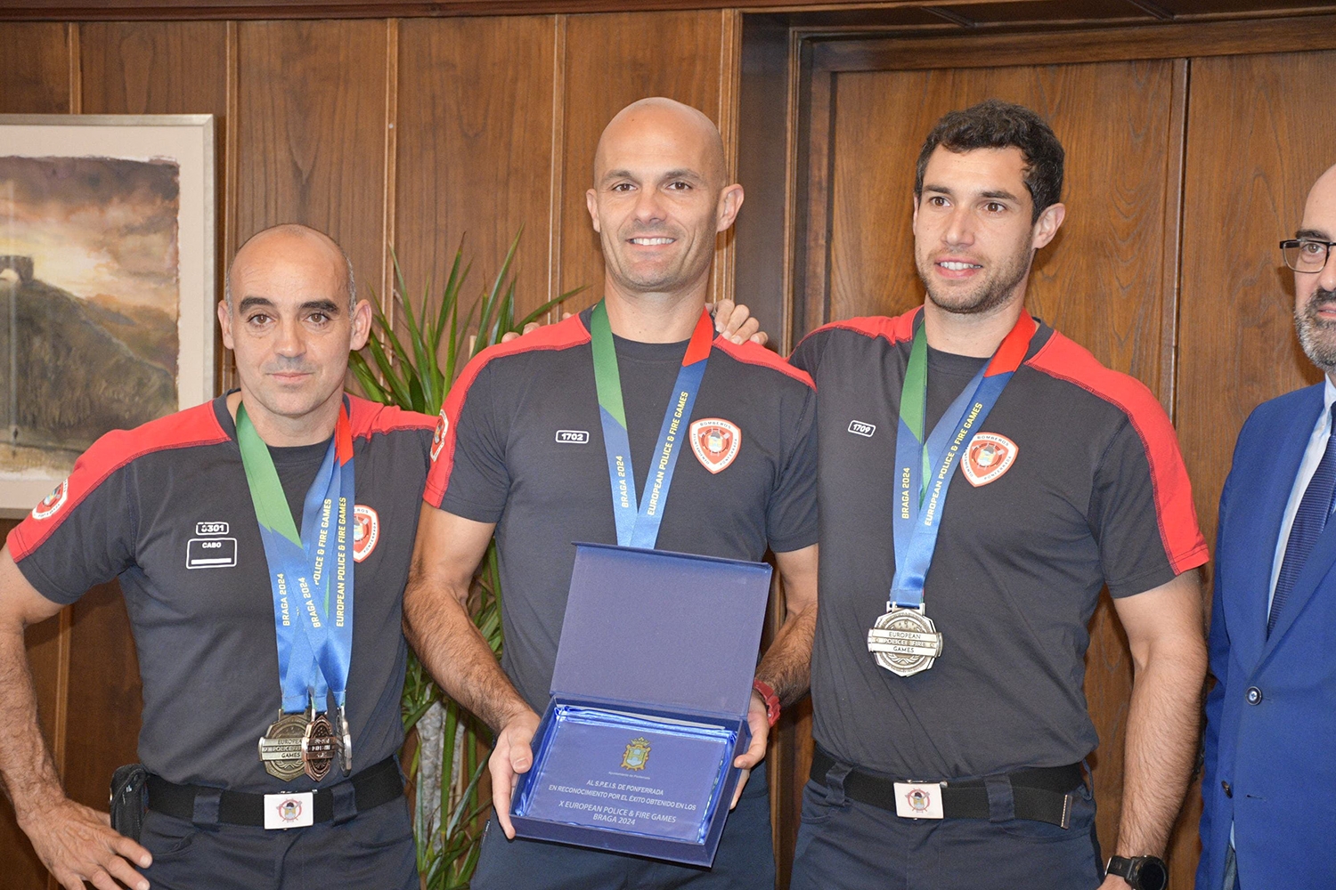 Tres Bomberos de Ponferrada consiguen 8 medallas en los X European Police & Fire Games de Portugal 