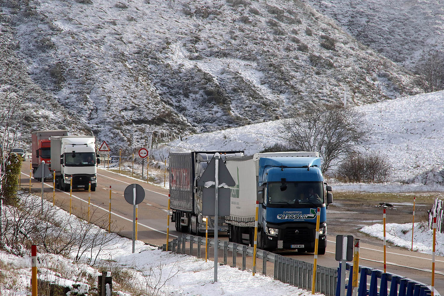 Nieve en el puerto de Pajares