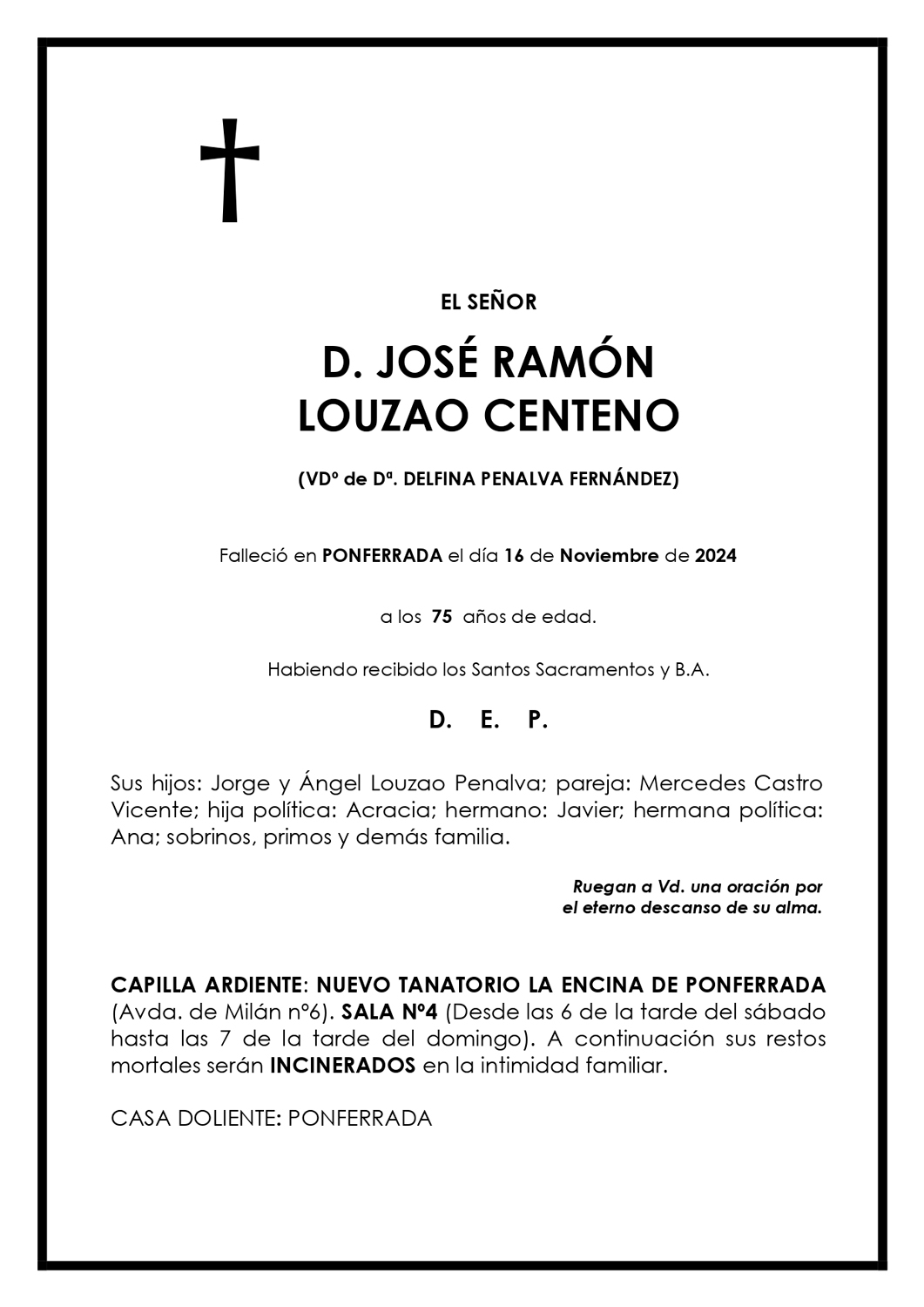 JOSÉ RAMÓN LOUZAO CENTENO