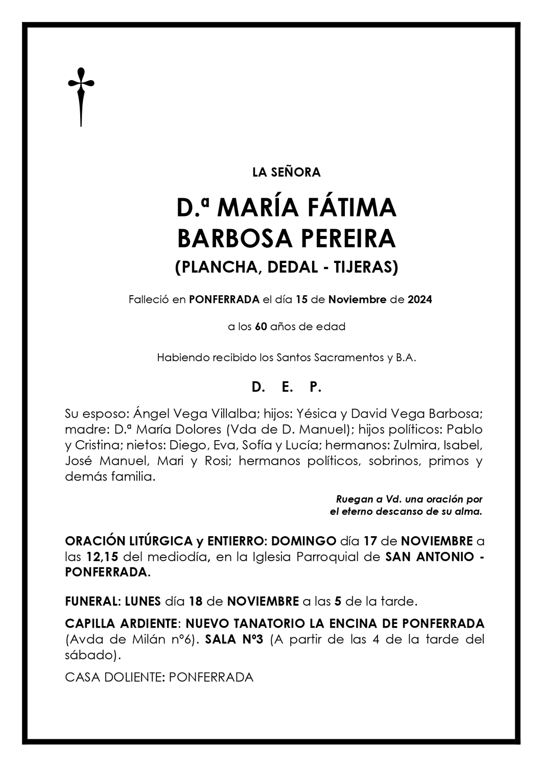 MARÍA FÁTIMA BARBOSA PEREIRA