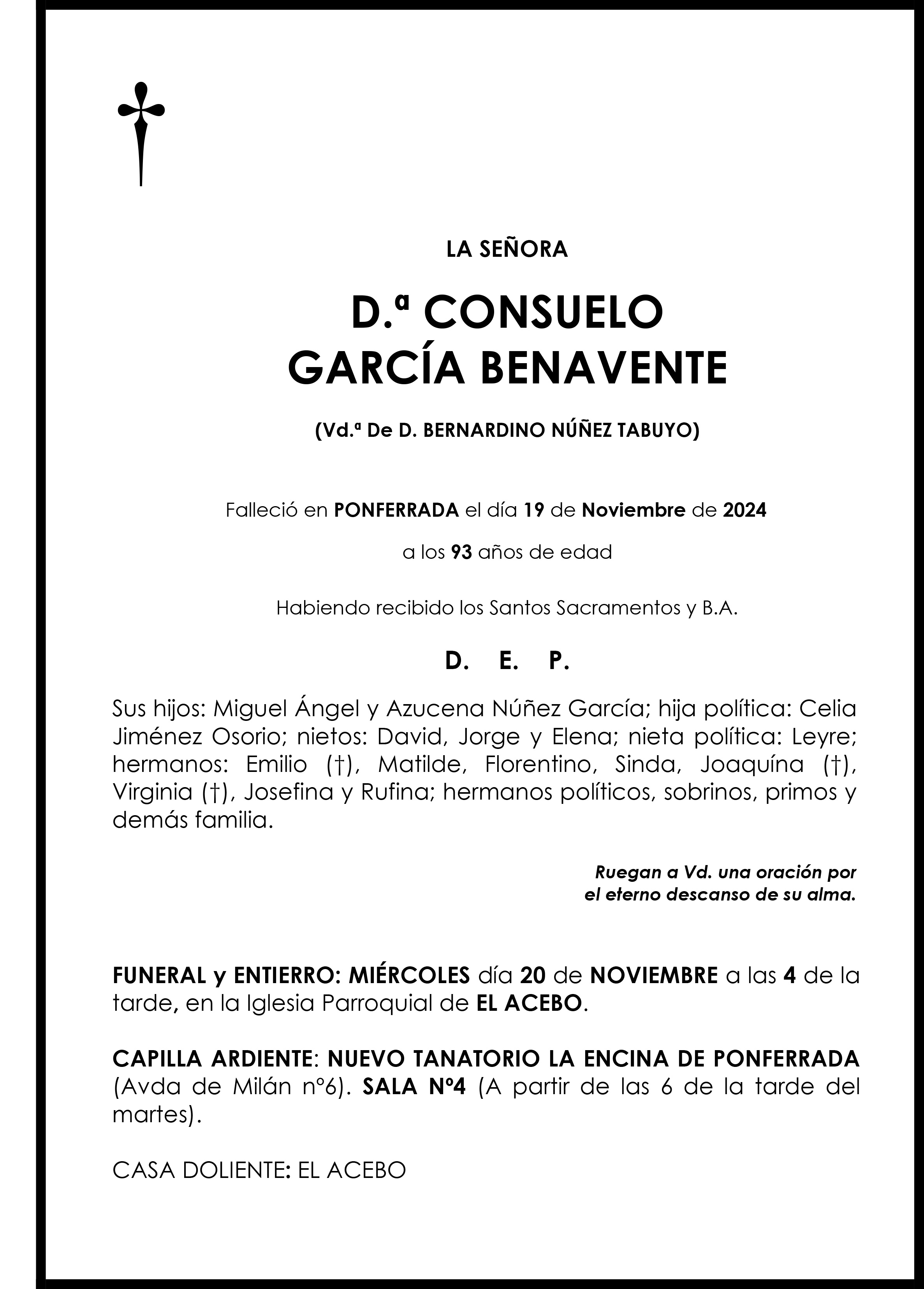 CONSUELO GARCIA BENAVENTE