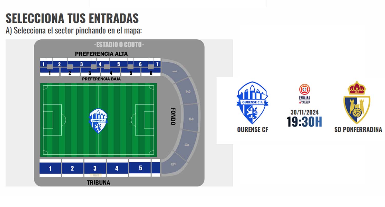 Compra de entradas para el Ourense Ponferradina