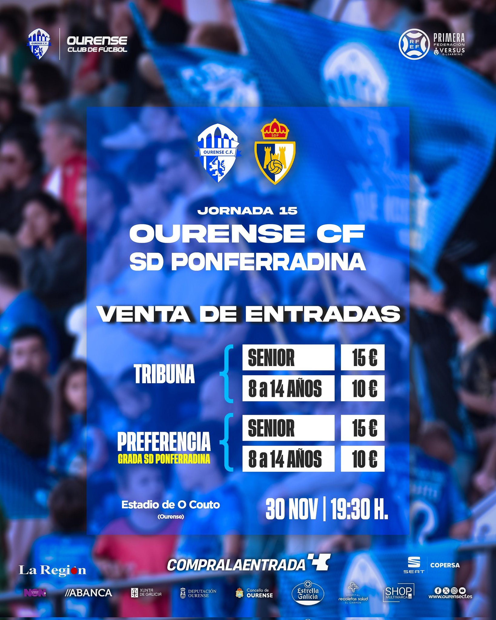 Compra de entradas para el Ourense Ponferradina 