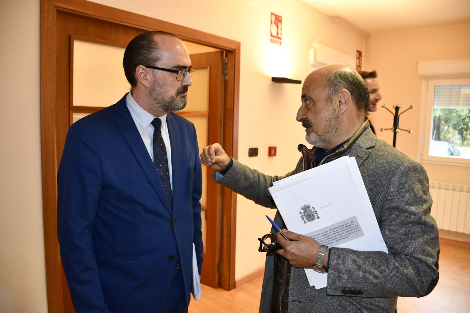 El presidente de la CH del Miño Sil, José Antonio Quiroga, y el alcalde de Ponferrada, Marco Antonio Morala (2)