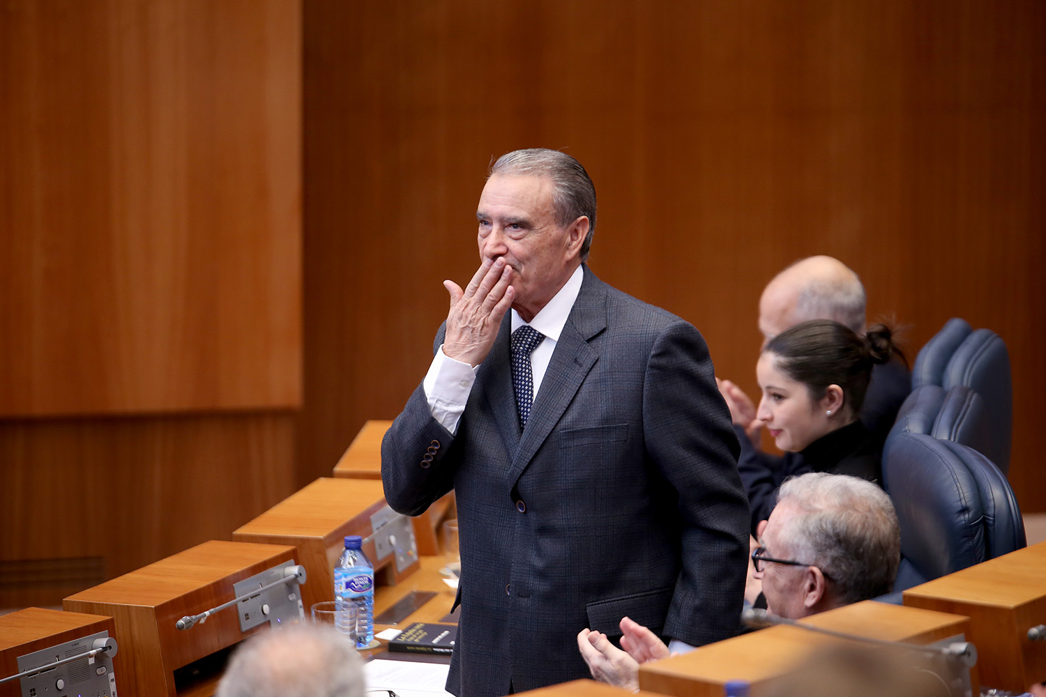 Pedro Bello, presidente de la Federación de Sociedades Castellanas y Leonesas de Argentina, durante su intervención en el XXIV Aniversario del Estatuto de Autonomía de Castilla y León