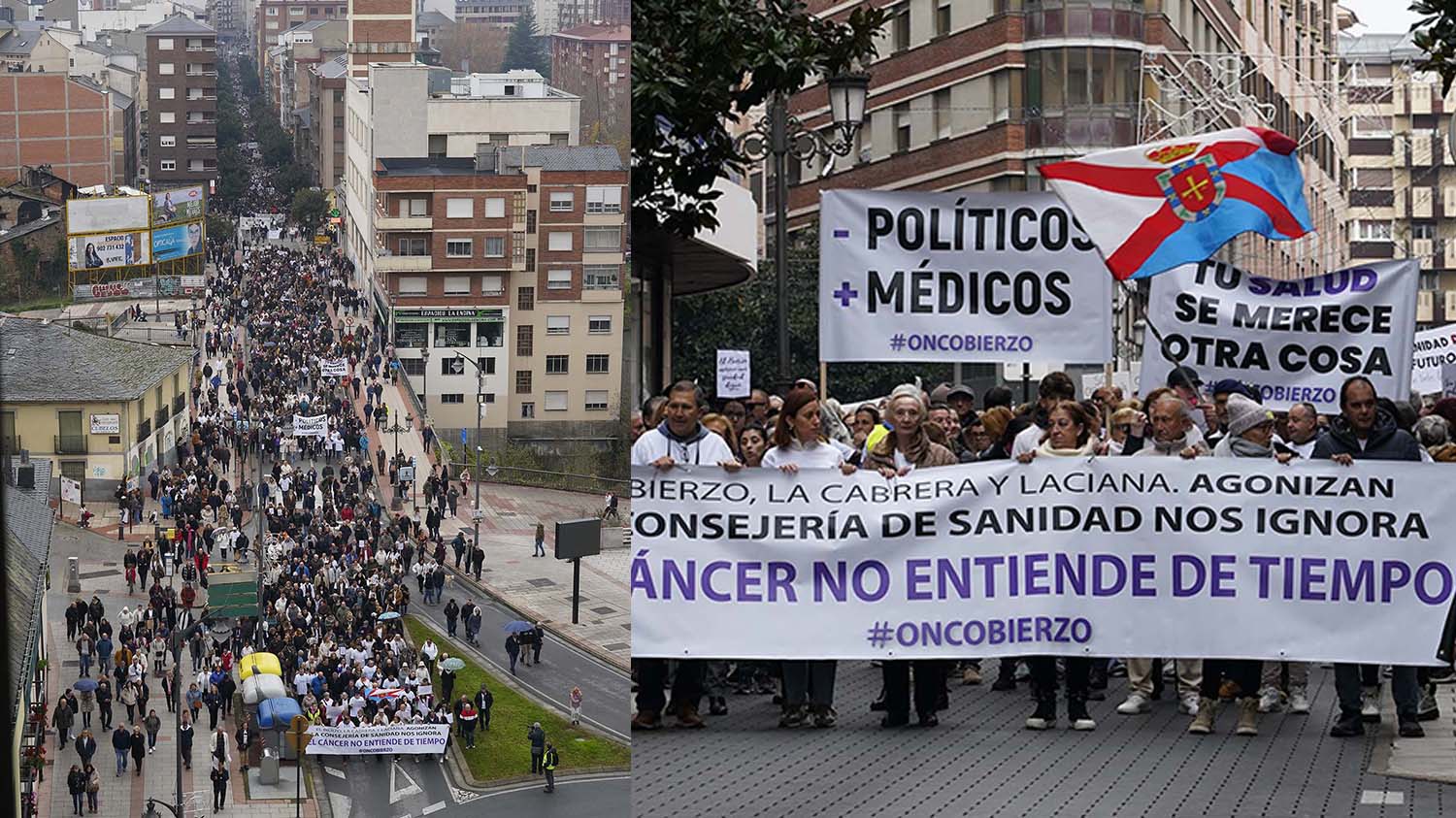 César Sánchez ICAL. Manifestación de la asociación oncobierzo para reclamar mejoras en el área de Oncología y todas las  especialidades sanitarias en el área de salud del Bierzo