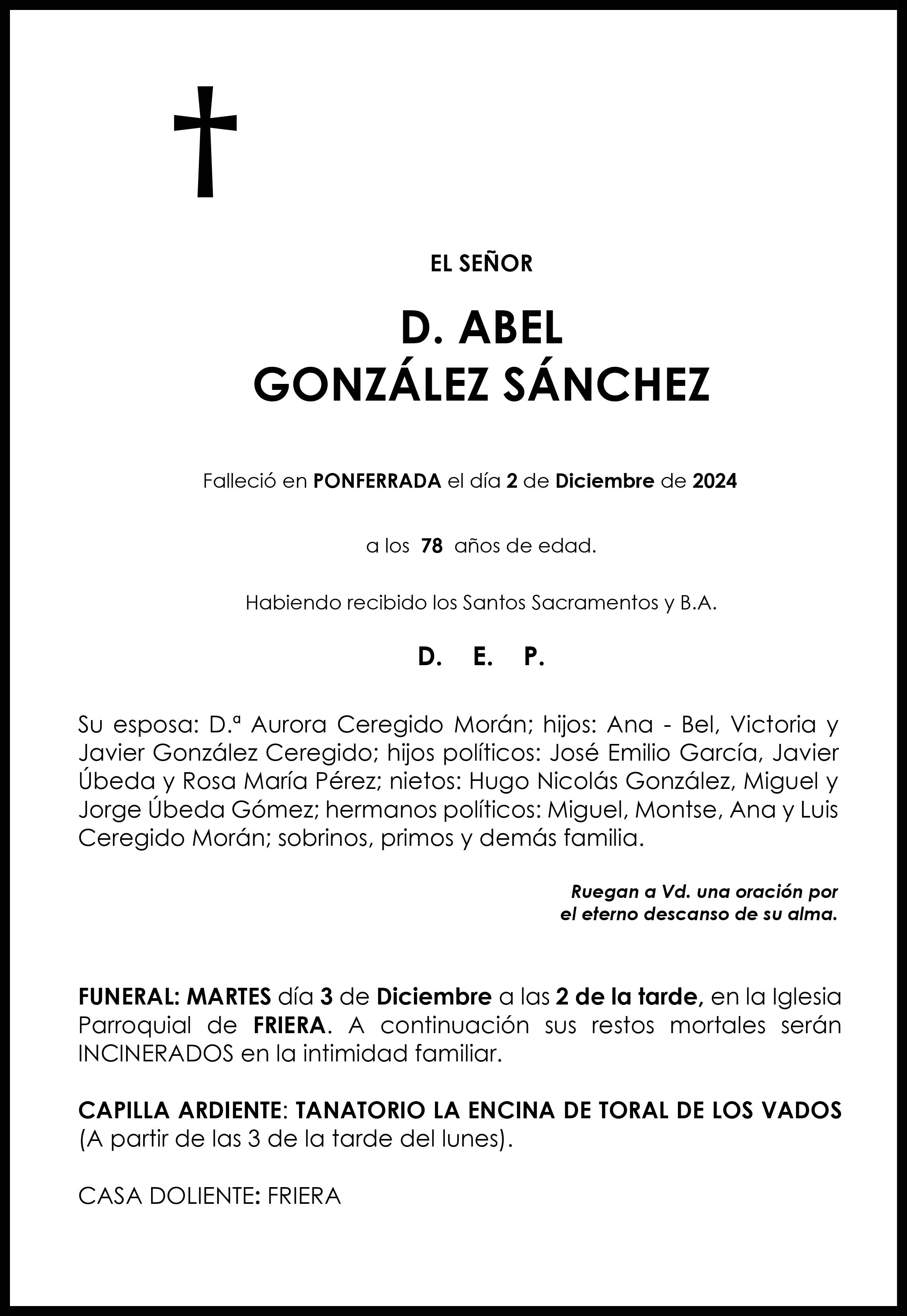 ABEL GONZALEZ SANCHEZ