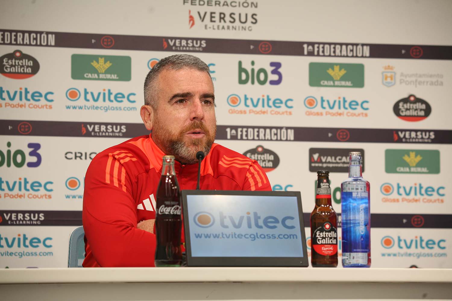 Javi Rey en rueda de prensa antes del partido entre el Lugo y la Ponferradina