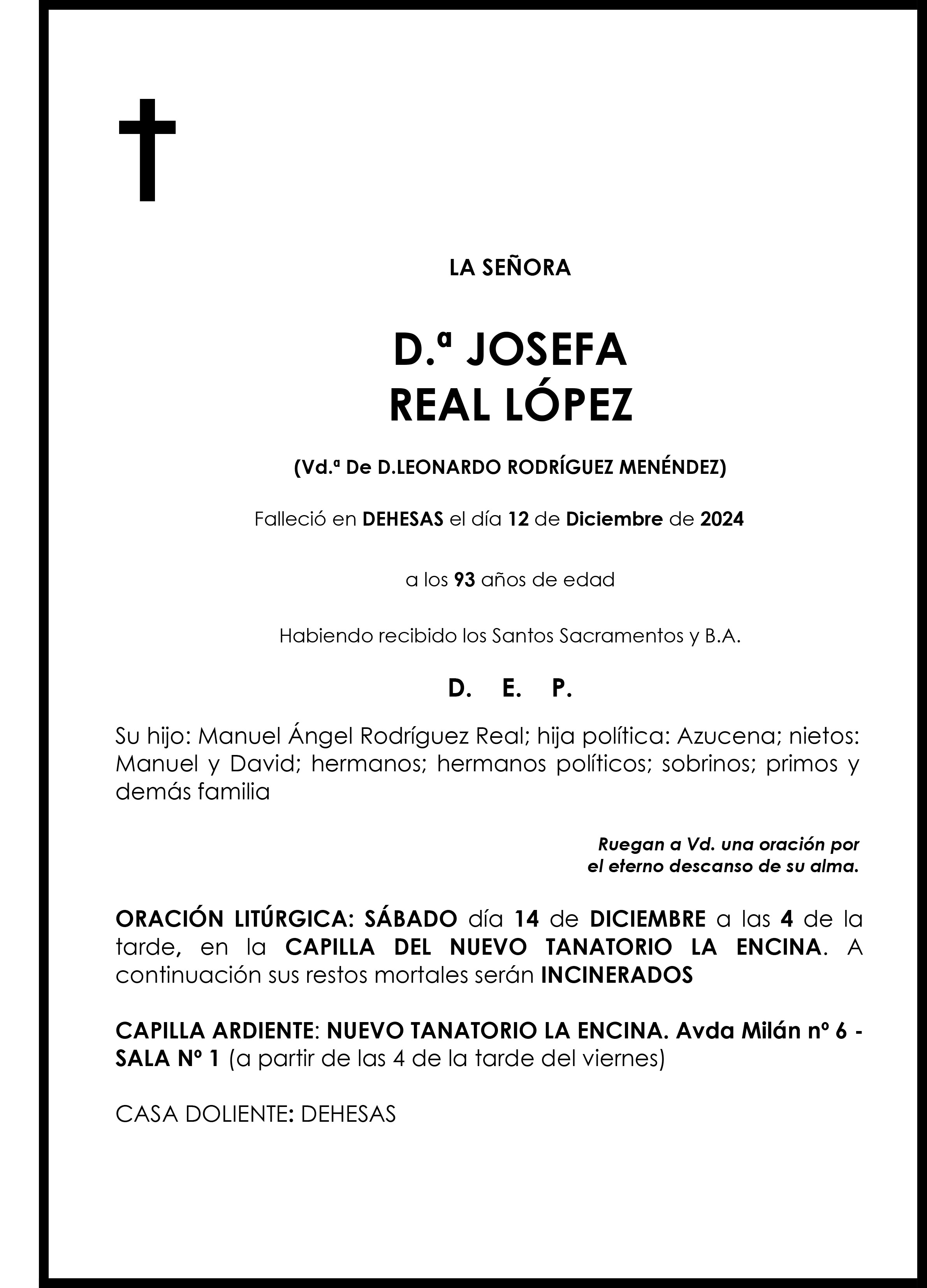 JOSEFA REAL LOPEZ