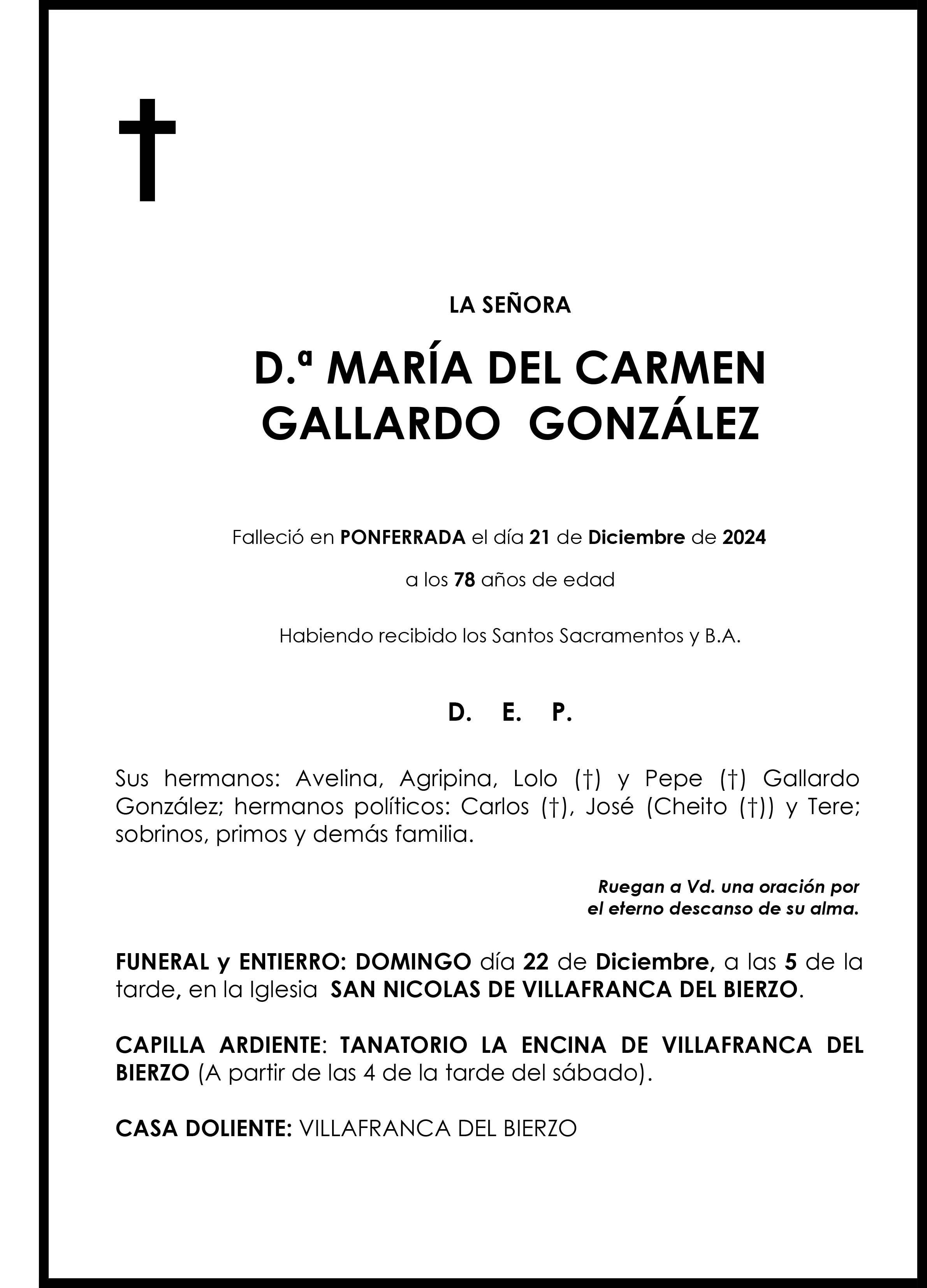 MARIA DEL CARMEN GALLARDO