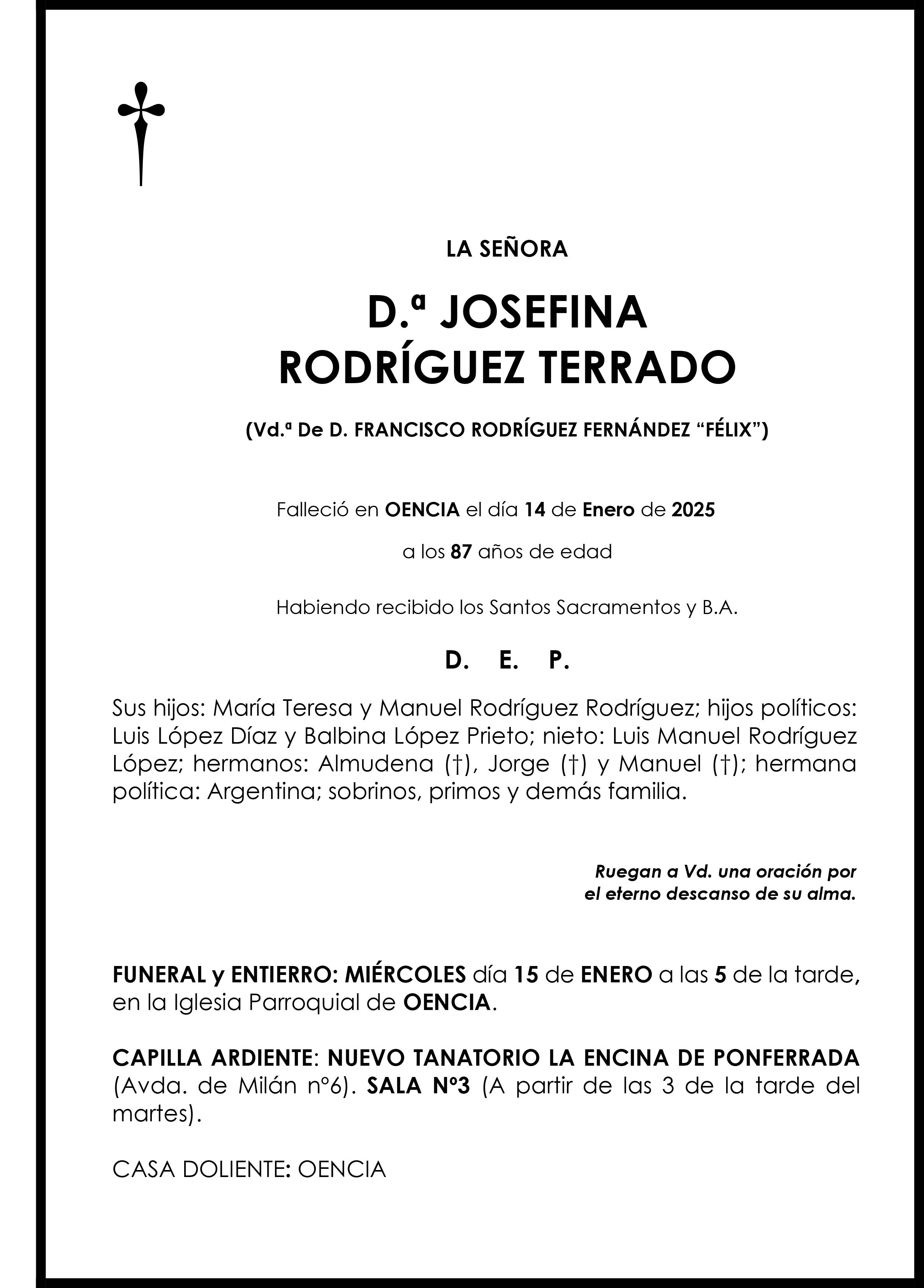 JOSEFINA RODRIGUEZ TERRADO