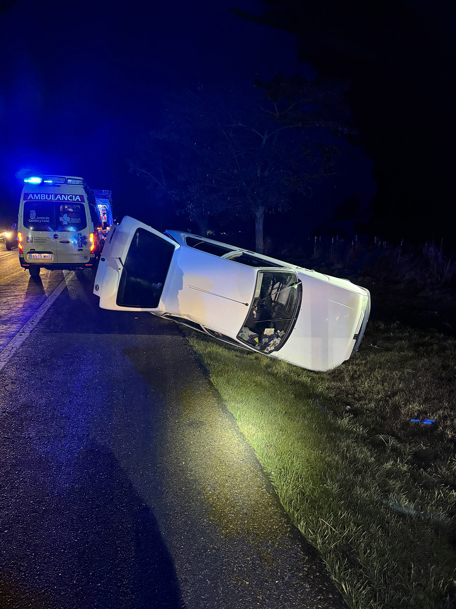 Un herido tras chocar contra un caballo en la N 120 en Villarejo de Órbigo 