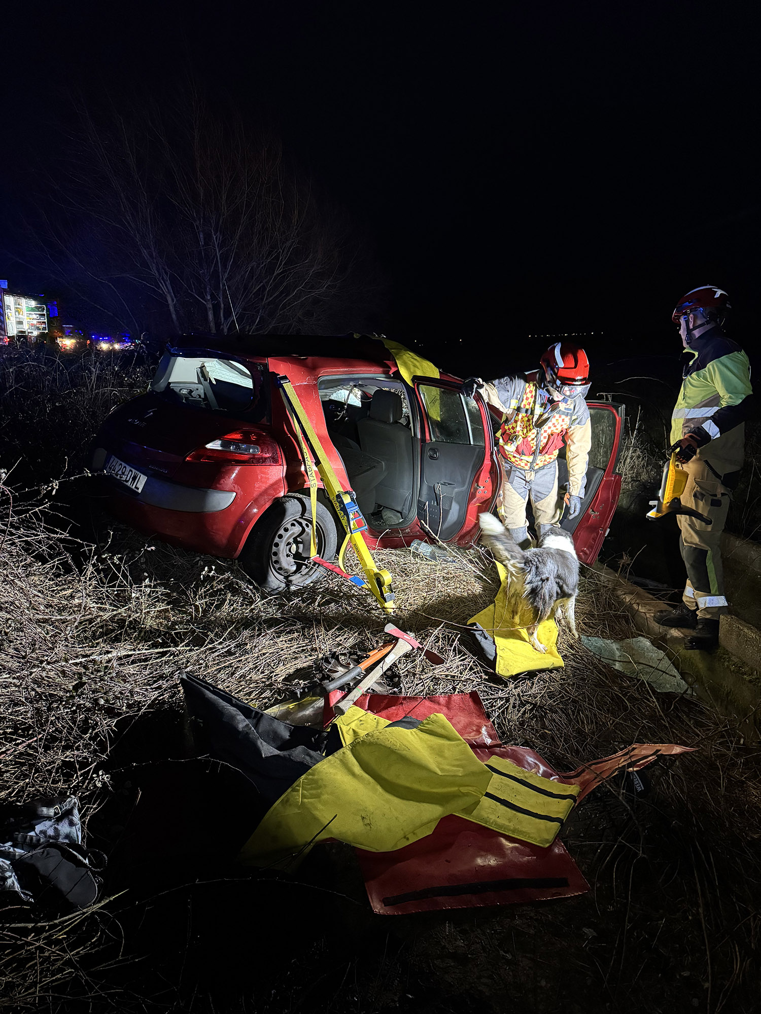 Un herido tras chocar contra un caballo en la N 120 en Villarejo de Órbigo 