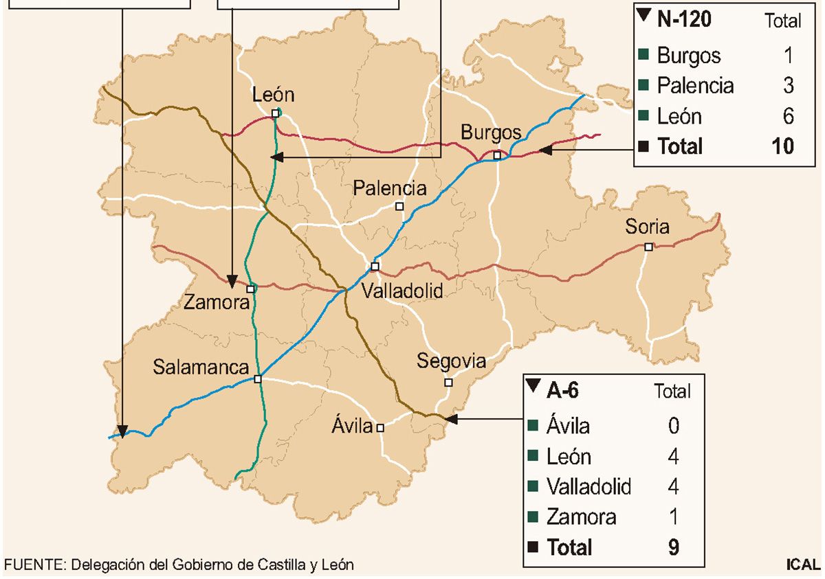 Mapa de la siniestralidad de las carreteras españolas