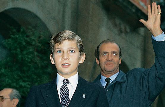 El príncipe Felipe en un acto público junto a su padre, Juan Carlos I