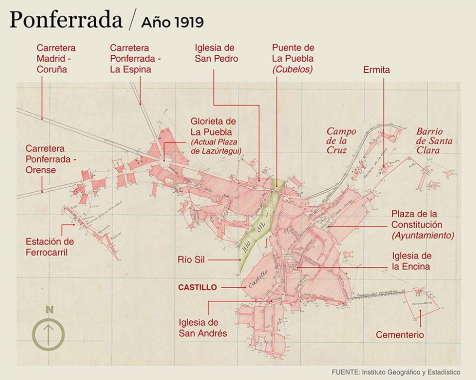 mapa de ponferrada La evolución de Ponferrada desde 1946 en un mapa interactivo 