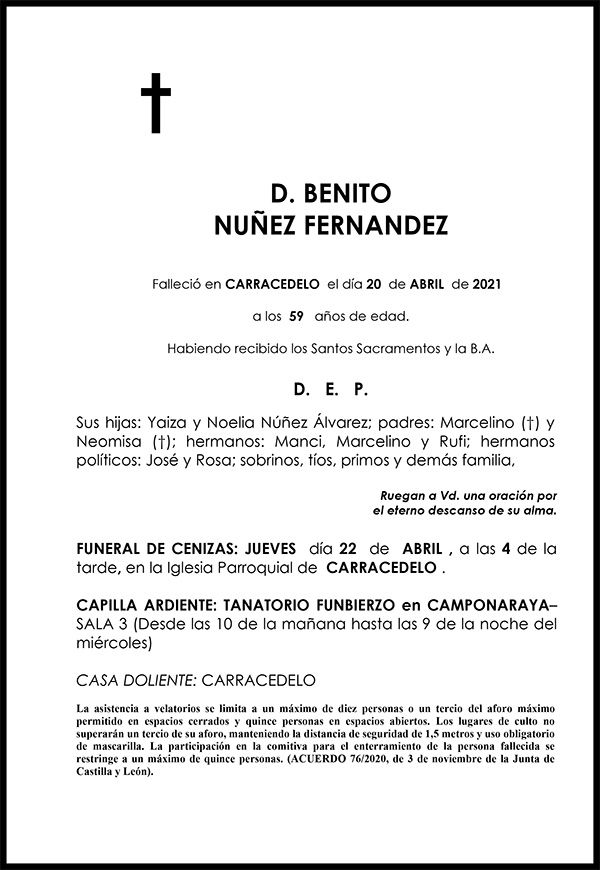 BENITO NUÑEZ FERNANDEZ